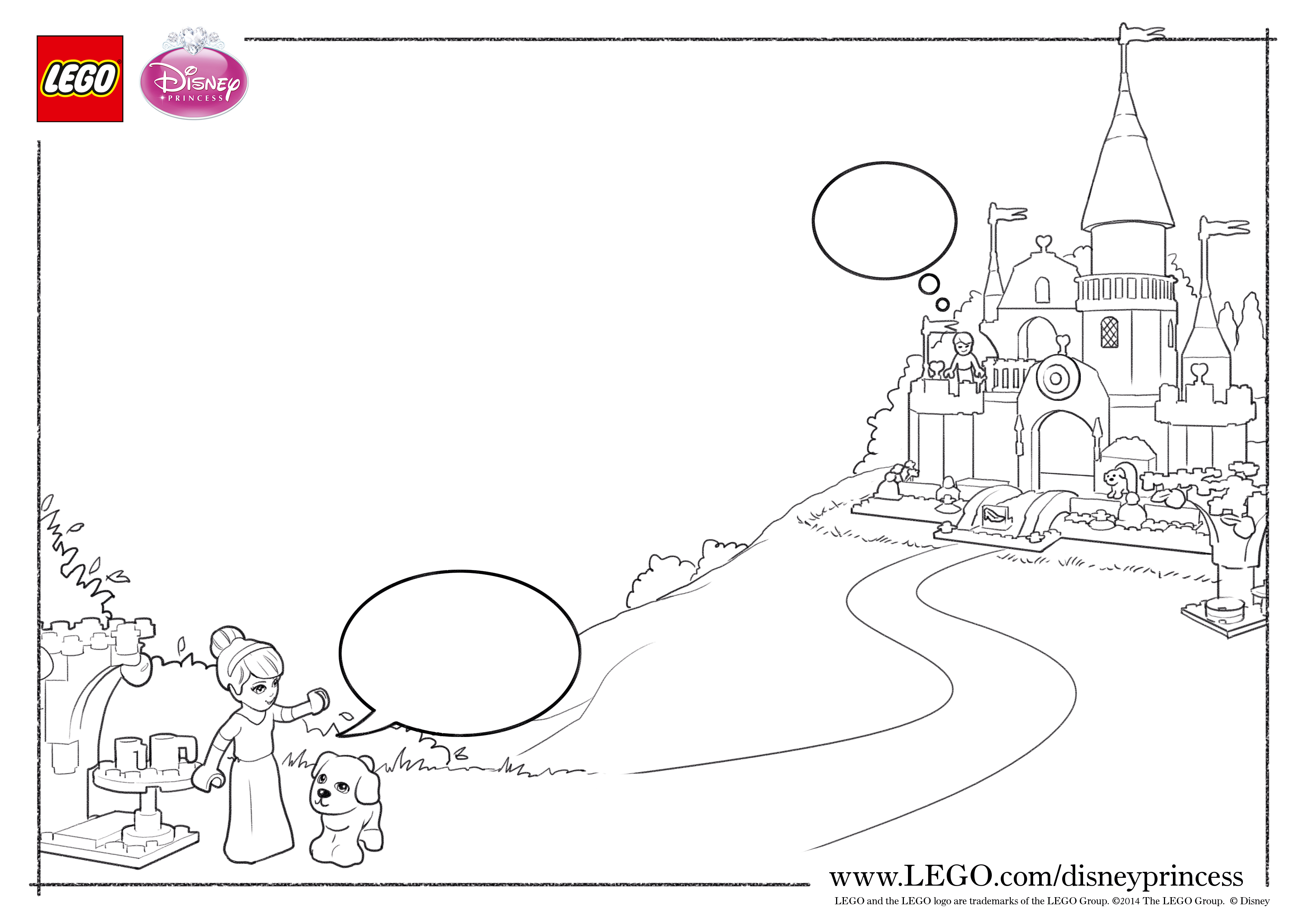 LEGO Disney Princess Coloring Page Cindarella Castle   The Family ...